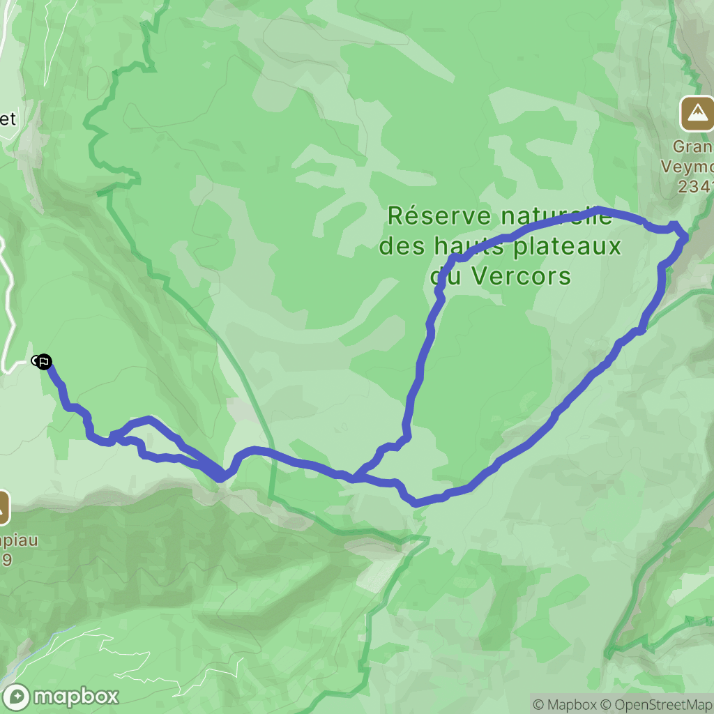 Saint-Agnan-en-Vercors : carte du parcours de randonnée - France