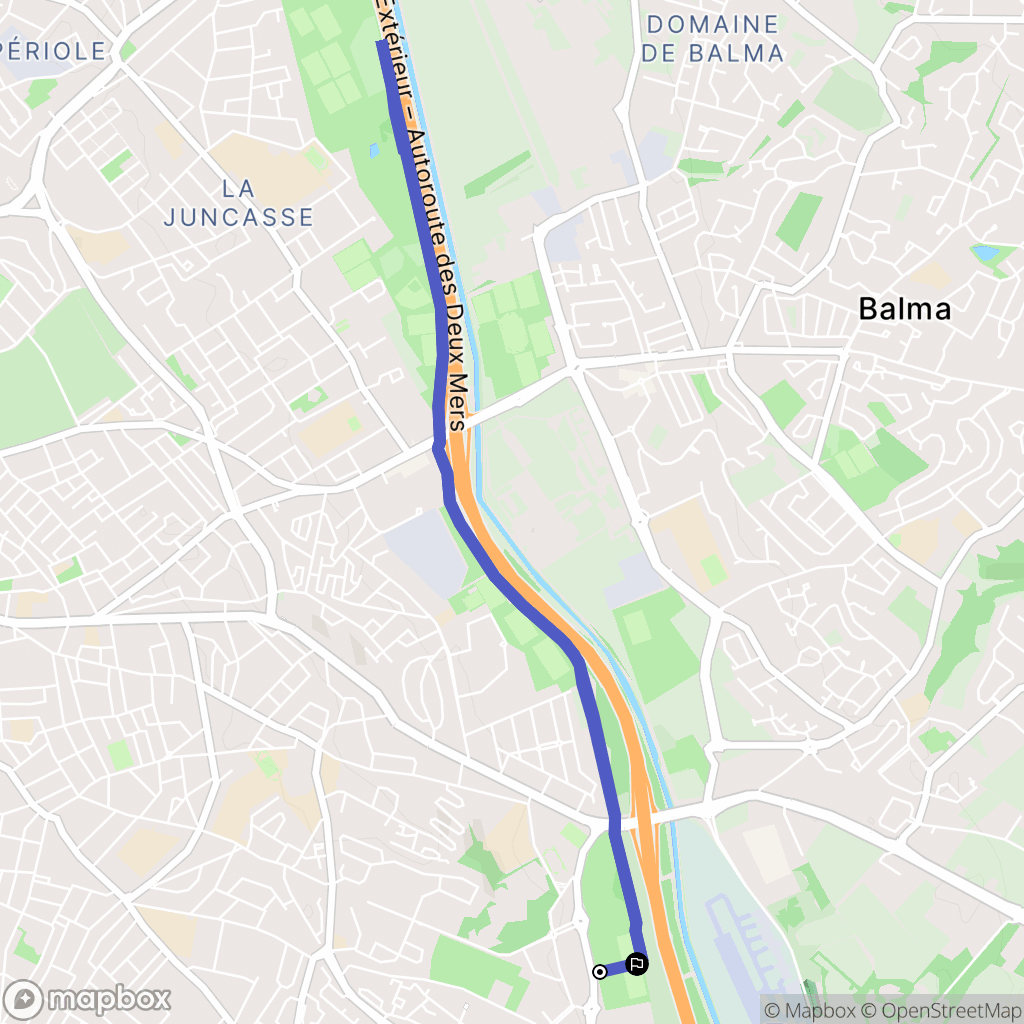 Toulouse : carte du parcours de randonnée - France