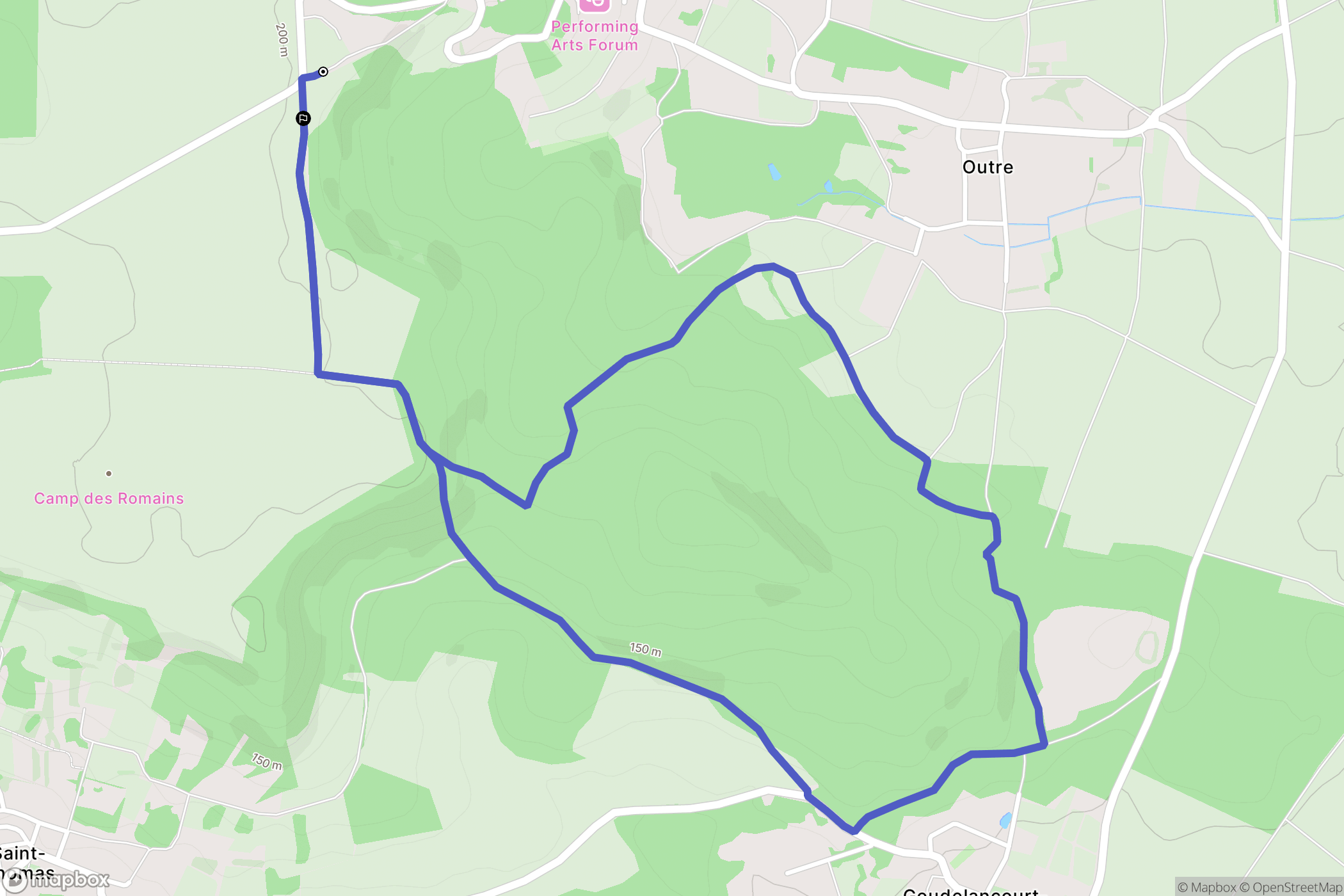 Saint-Erme-Outre-et-Ramecourt : carte du parcours de randonnée - France