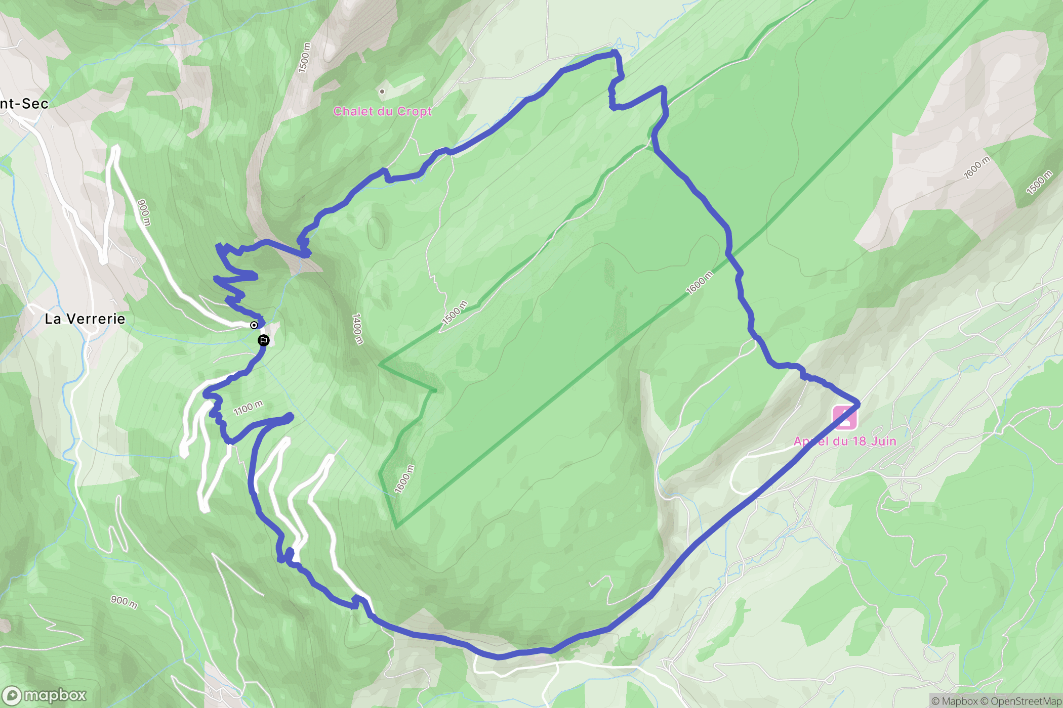 Fillière : carte du parcours de randonnée - France