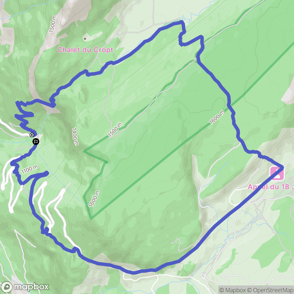 Fillière : carte du parcours de randonnée - France