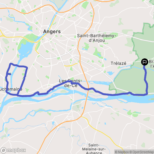 Loire-Authion : carte du parcours de randonnée - France
