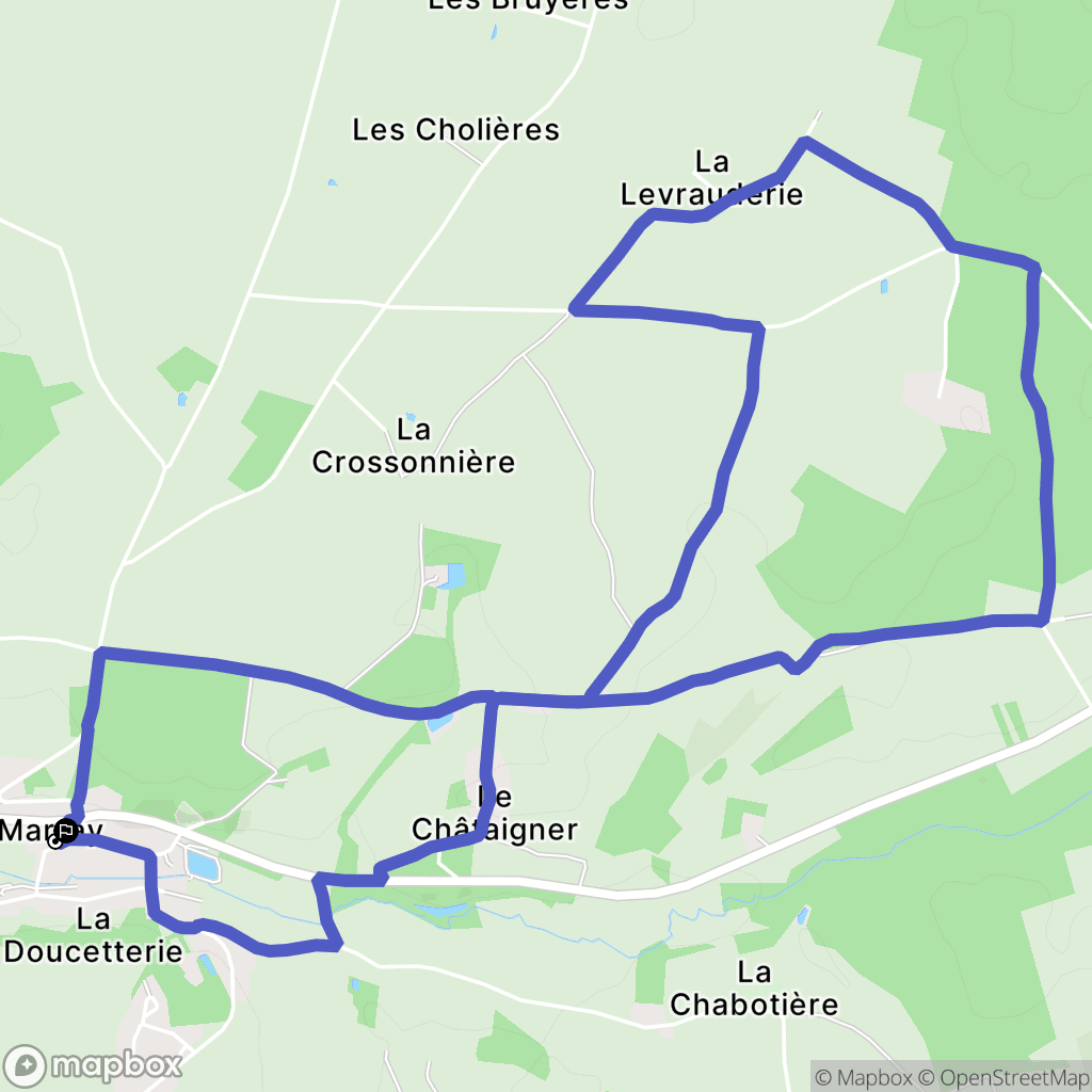 Marray : carte du parcours de randonnée - France