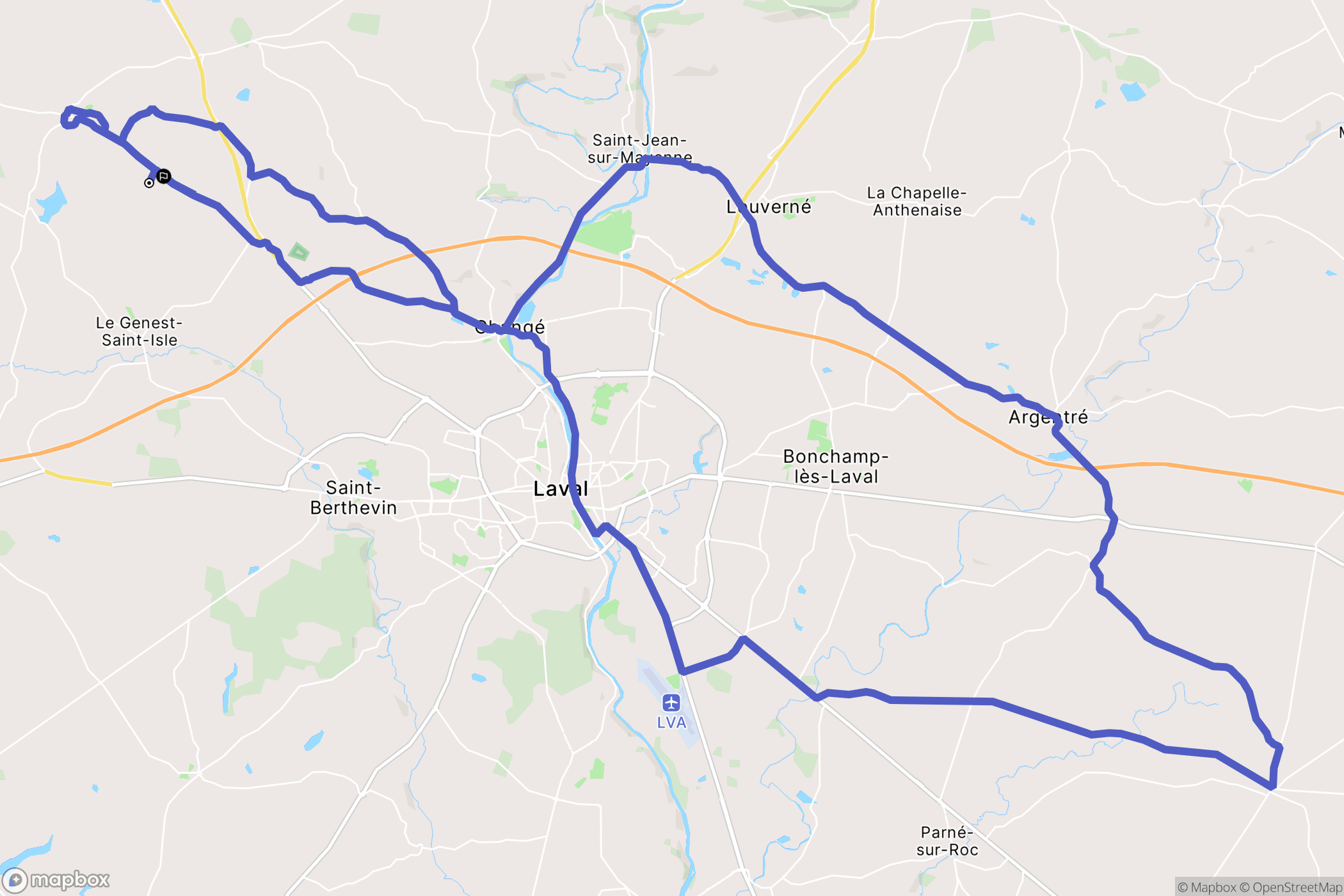 Le Genest-Saint-Isle : carte du parcours de randonnée - France