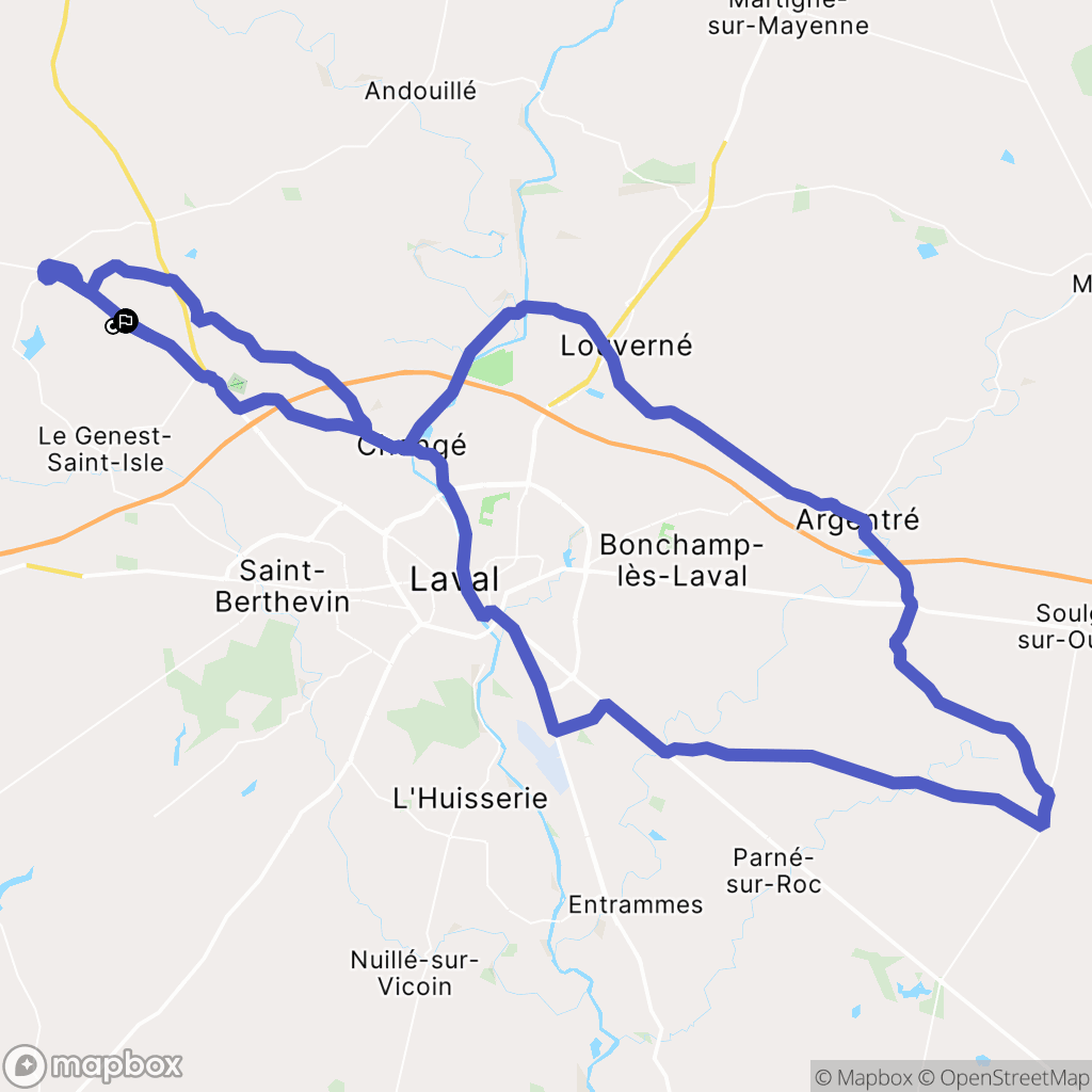 Le Genest-Saint-Isle : carte du parcours de randonnée - France