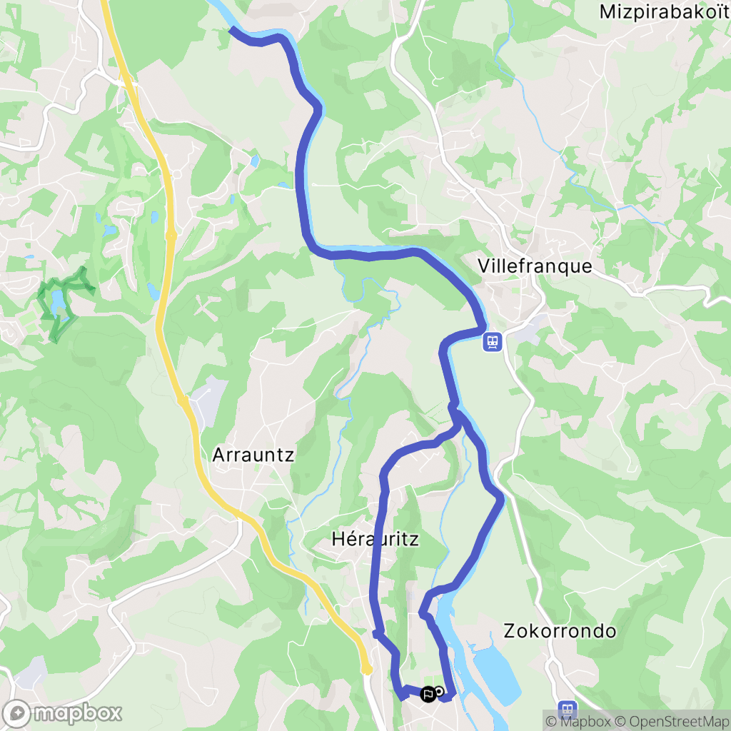 Ustaritz : carte du parcours de randonnée - France