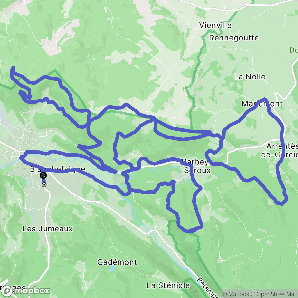 Granges-Aumontzey : carte du parcours de randonnée - France