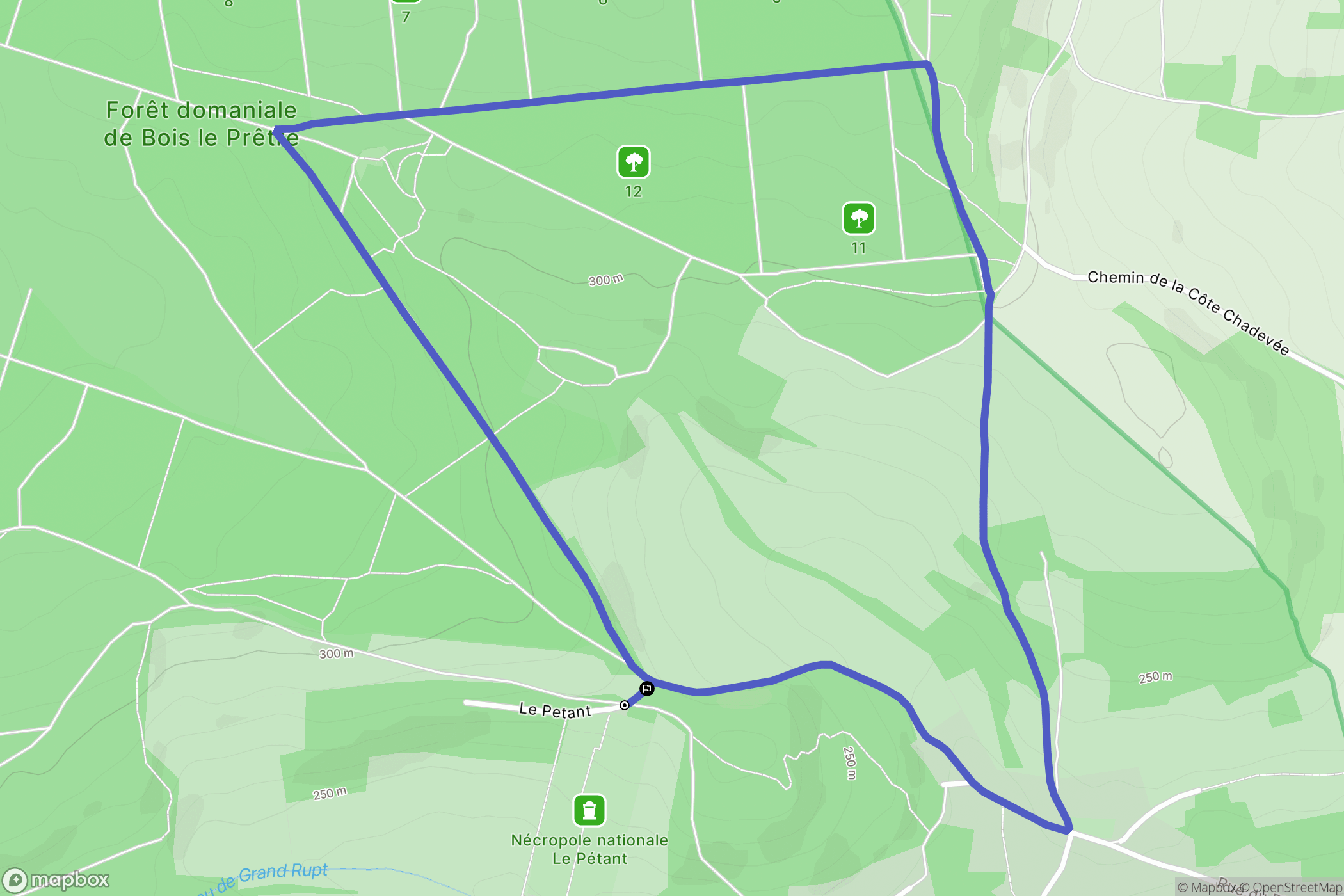 Montauville : carte du parcours de randonnée - France