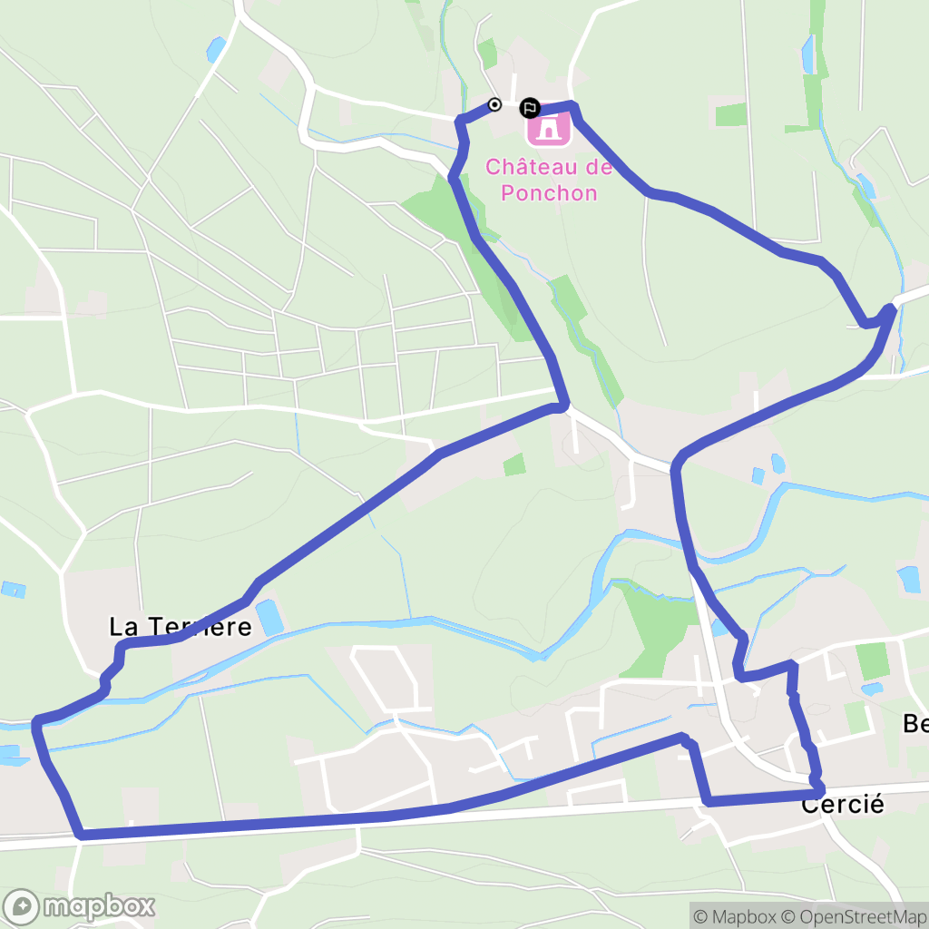 Régnié-Durette : carte du parcours de randonnée - France