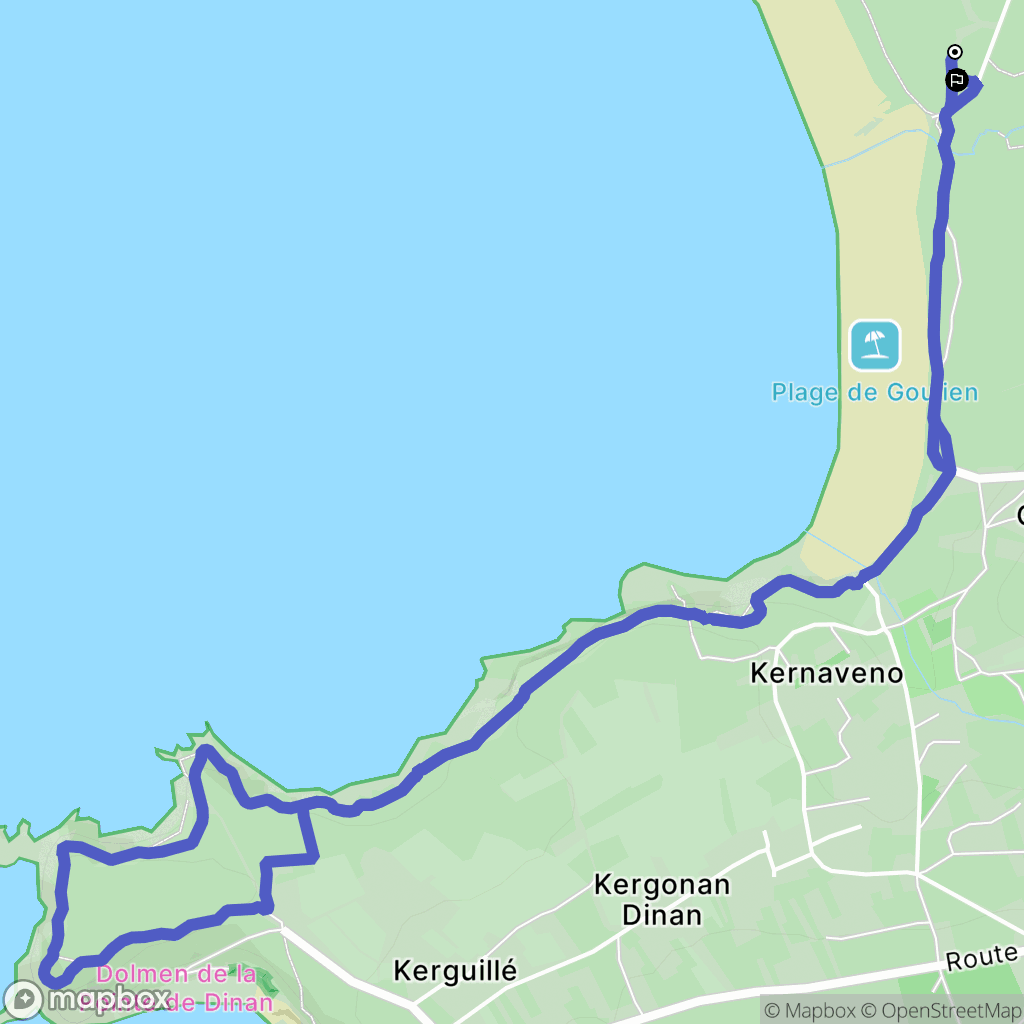 Crozon : carte du parcours de randonnée - France