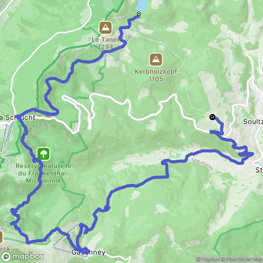 Soultzeren : carte du parcours de randonnée - France