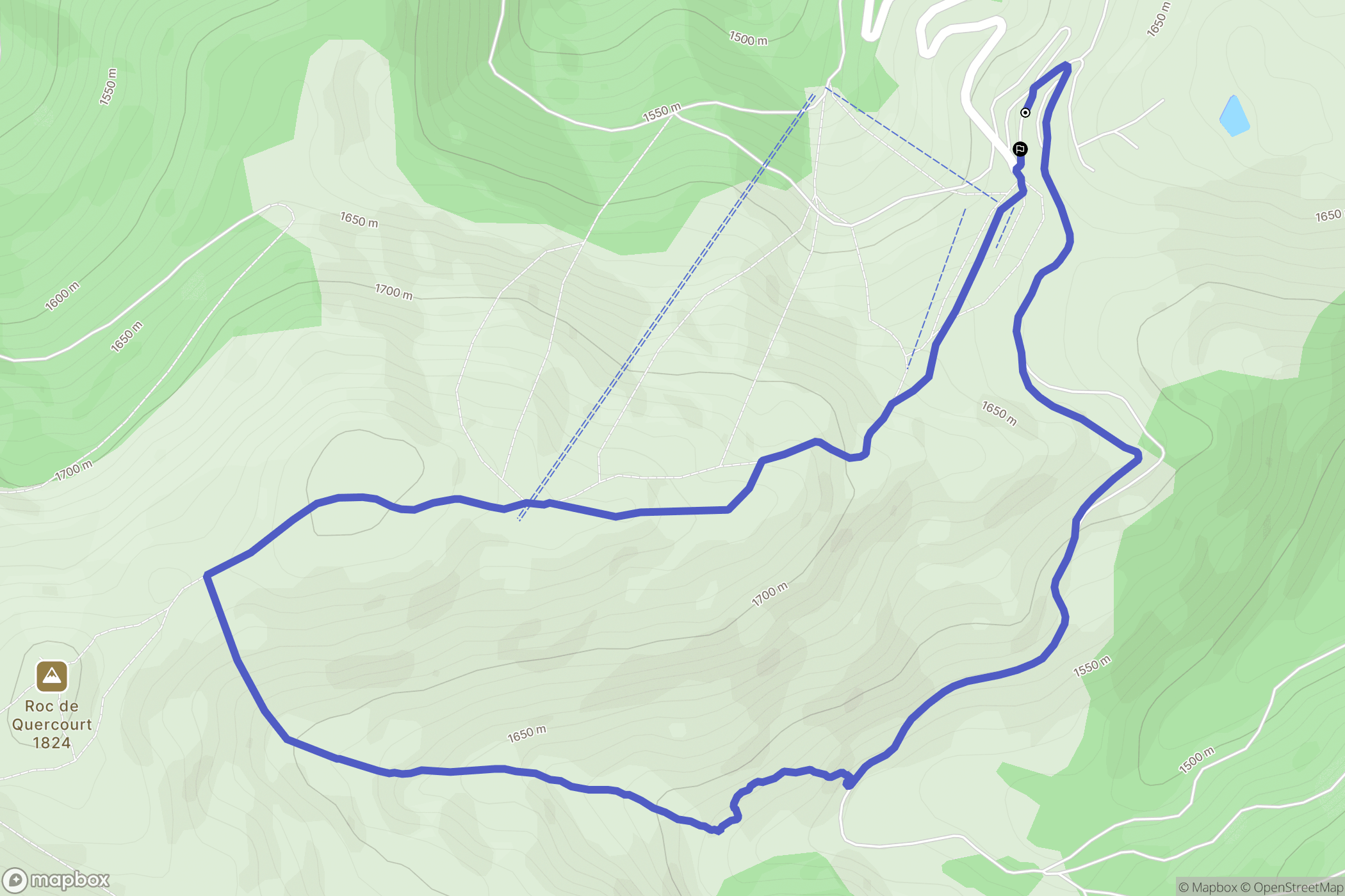 Camurac : carte du parcours de randonnée - France