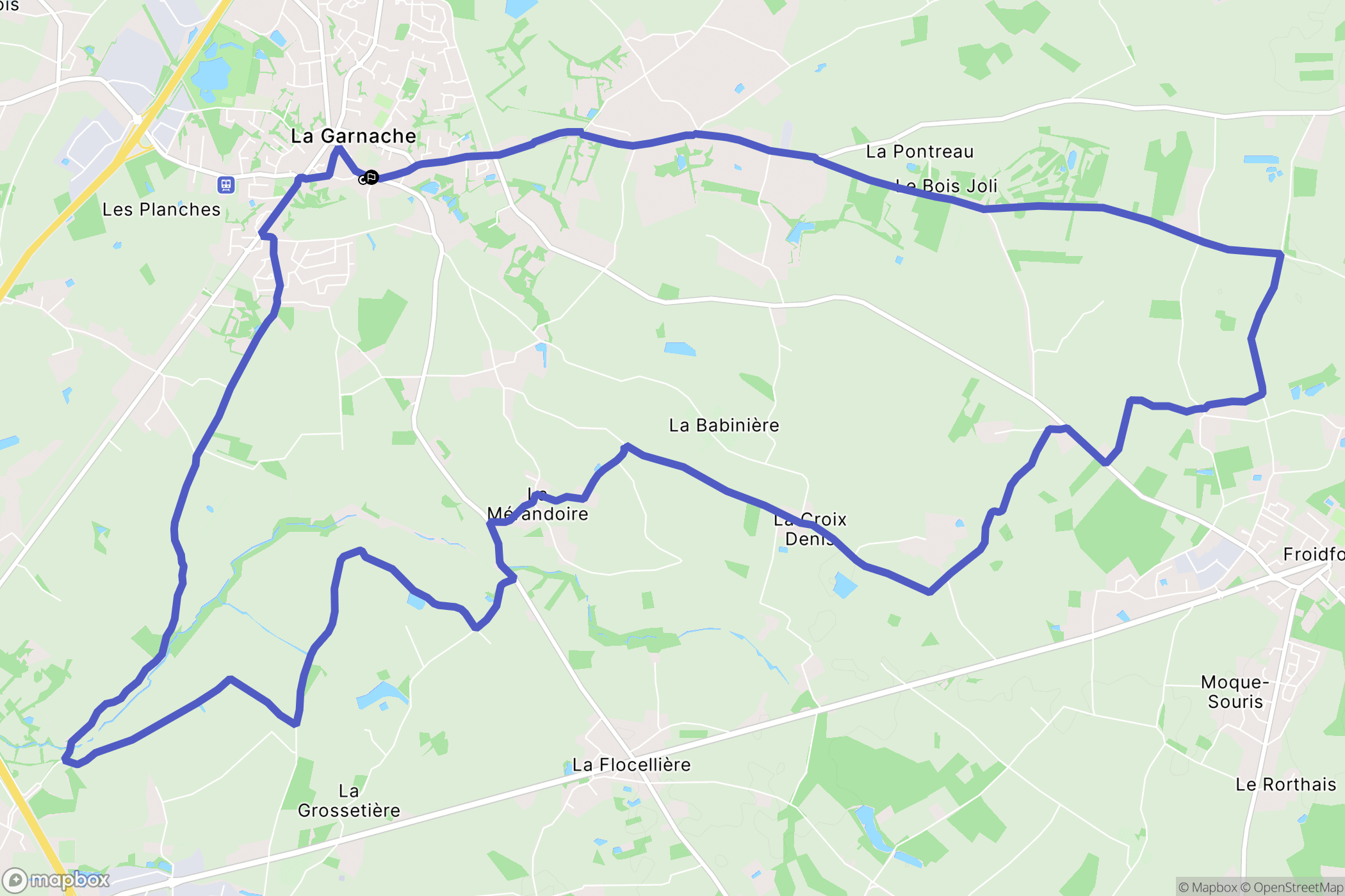 La Garnache : carte du parcours de randonnée - France