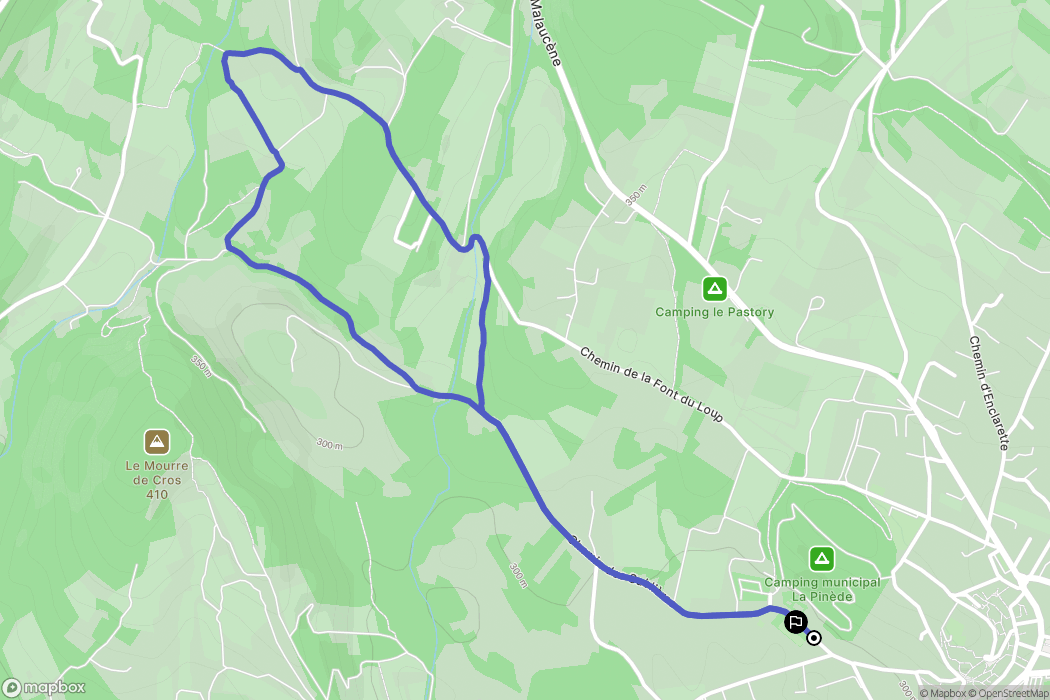 Bédoin : carte du parcours de randonnée - France