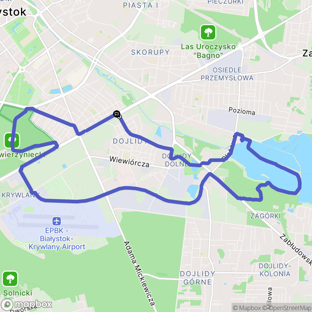 Białystok: mapa trasy - Poland