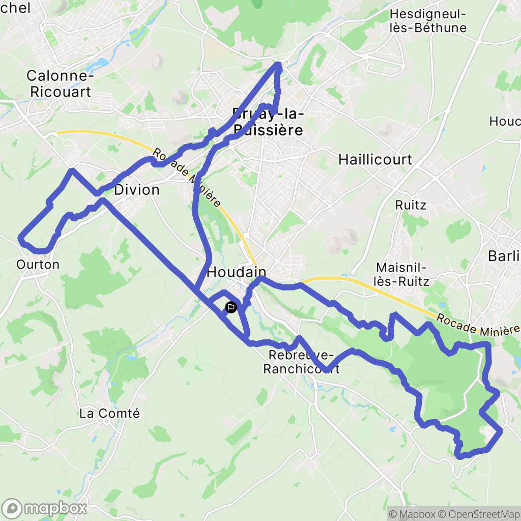Houdain : carte du parcours de randonnée - France