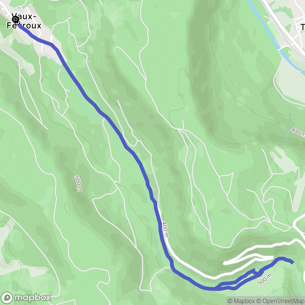Vaux-en-Bugey : carte du parcours de randonnée - France