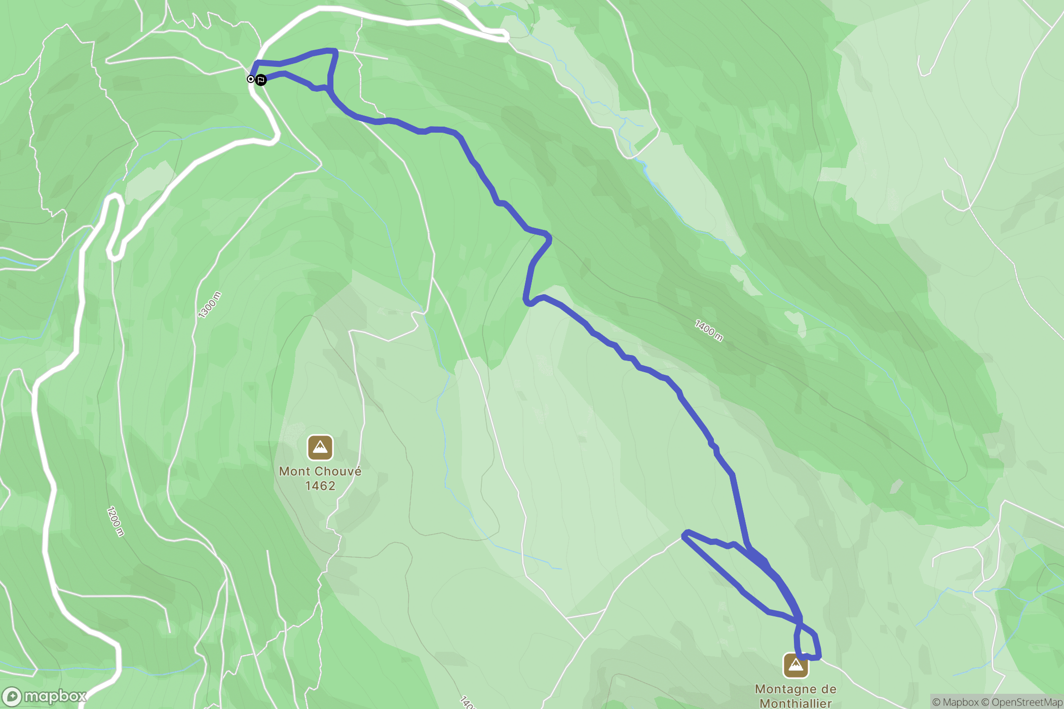 Job : carte du parcours de randonnée - France