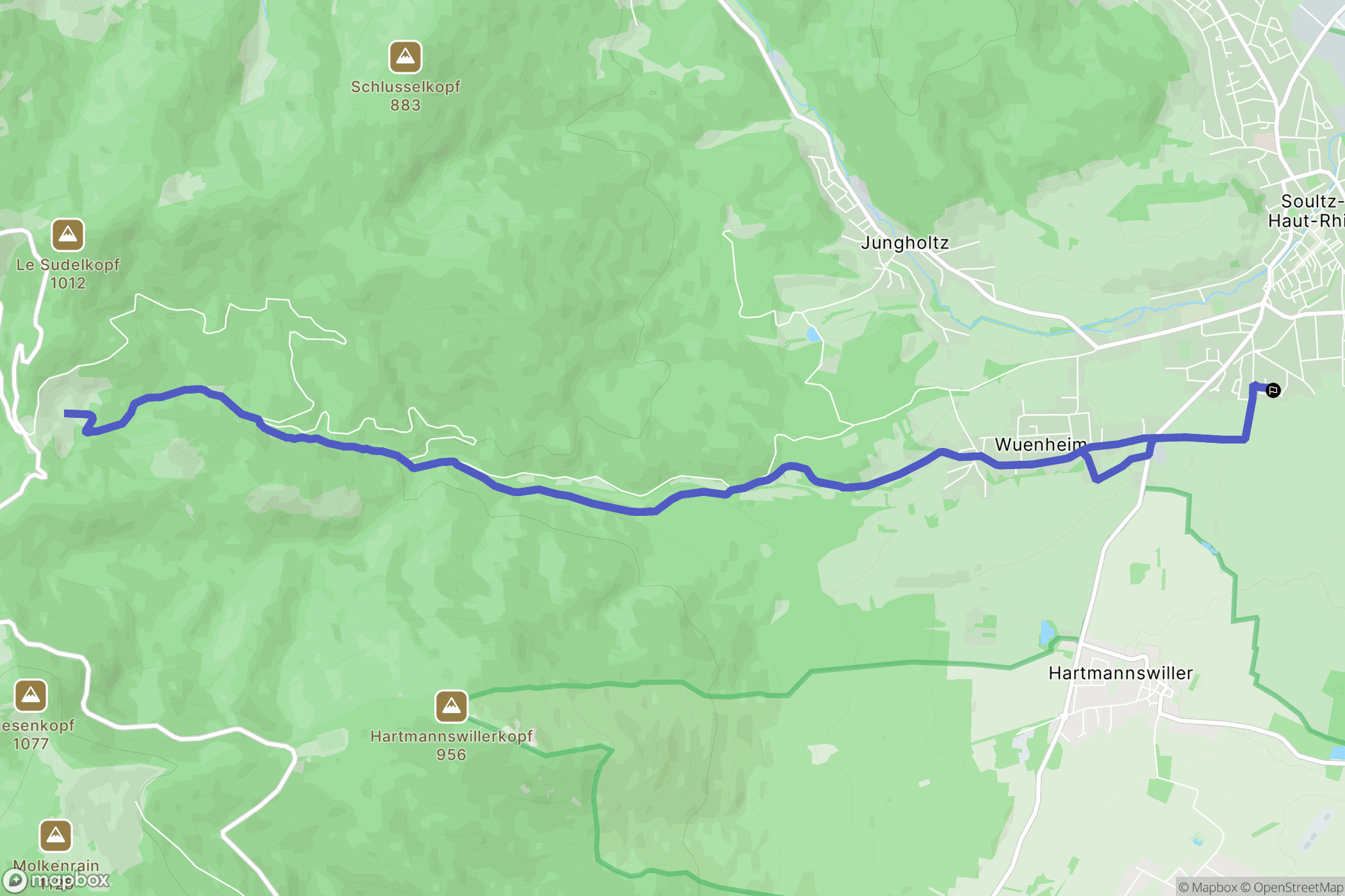 Soultz-Haut-Rhin : carte du parcours de randonnée - France
