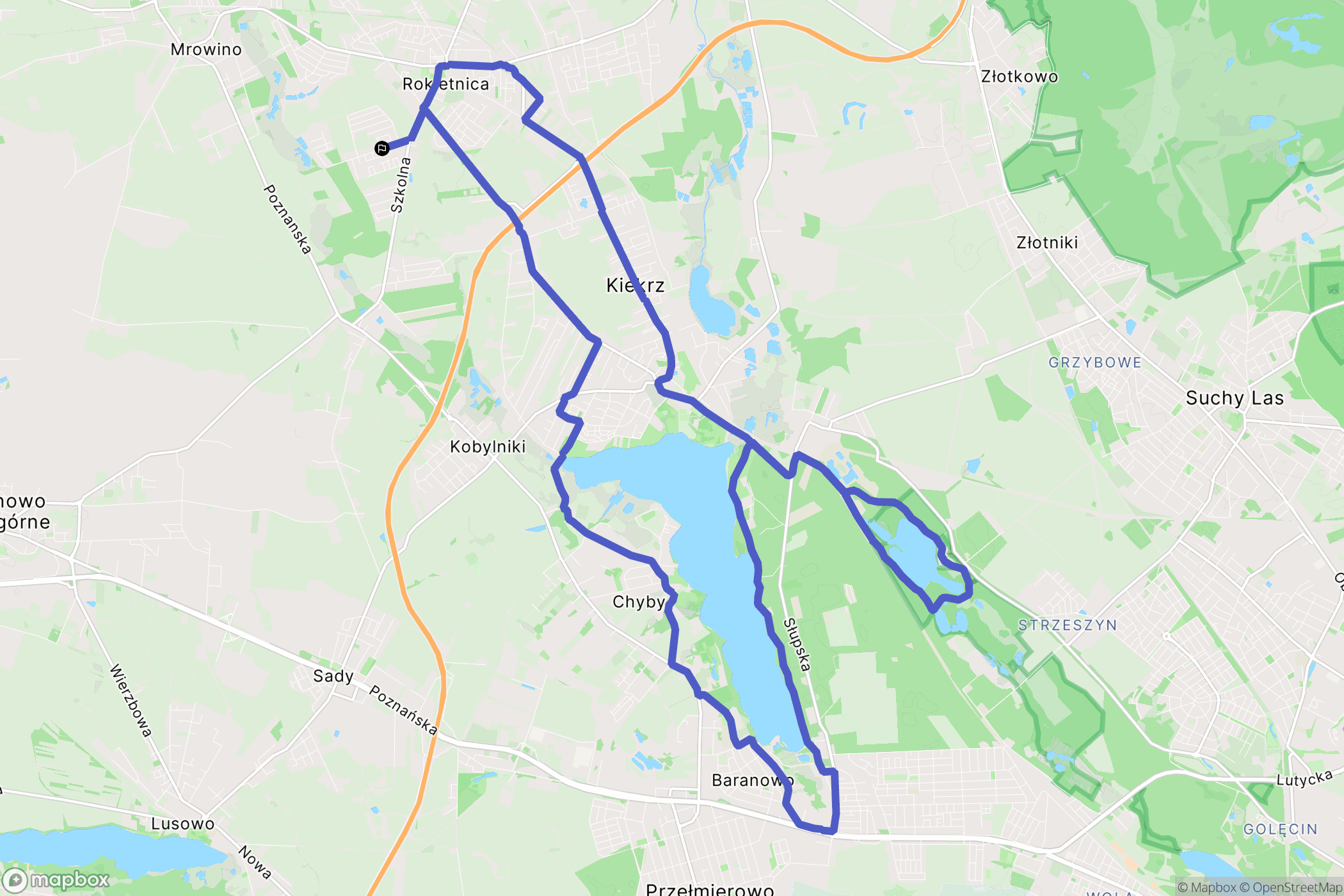 Rokietnica: mapa trasy - Poland