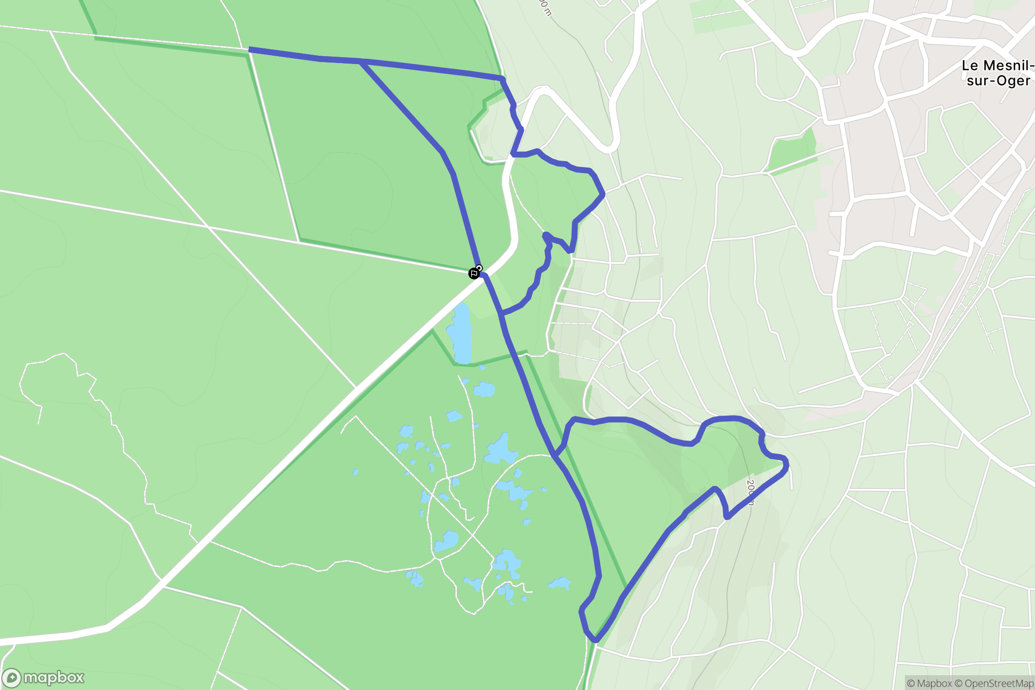 Le Mesnil-sur-Oger : carte du parcours de randonnée - France