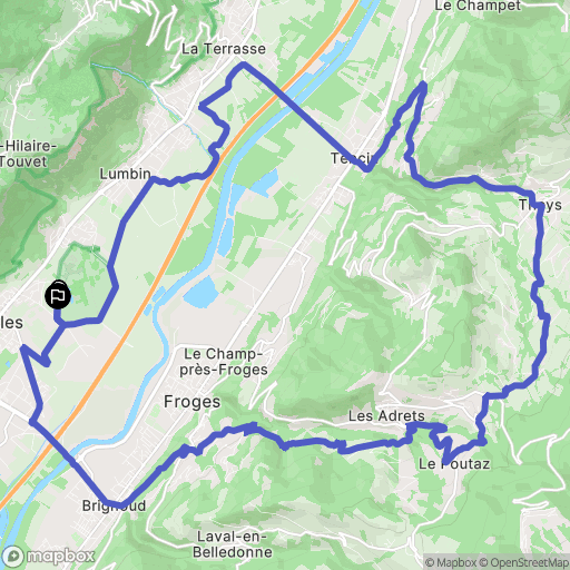 Crolles : carte du parcours de randonnée - France