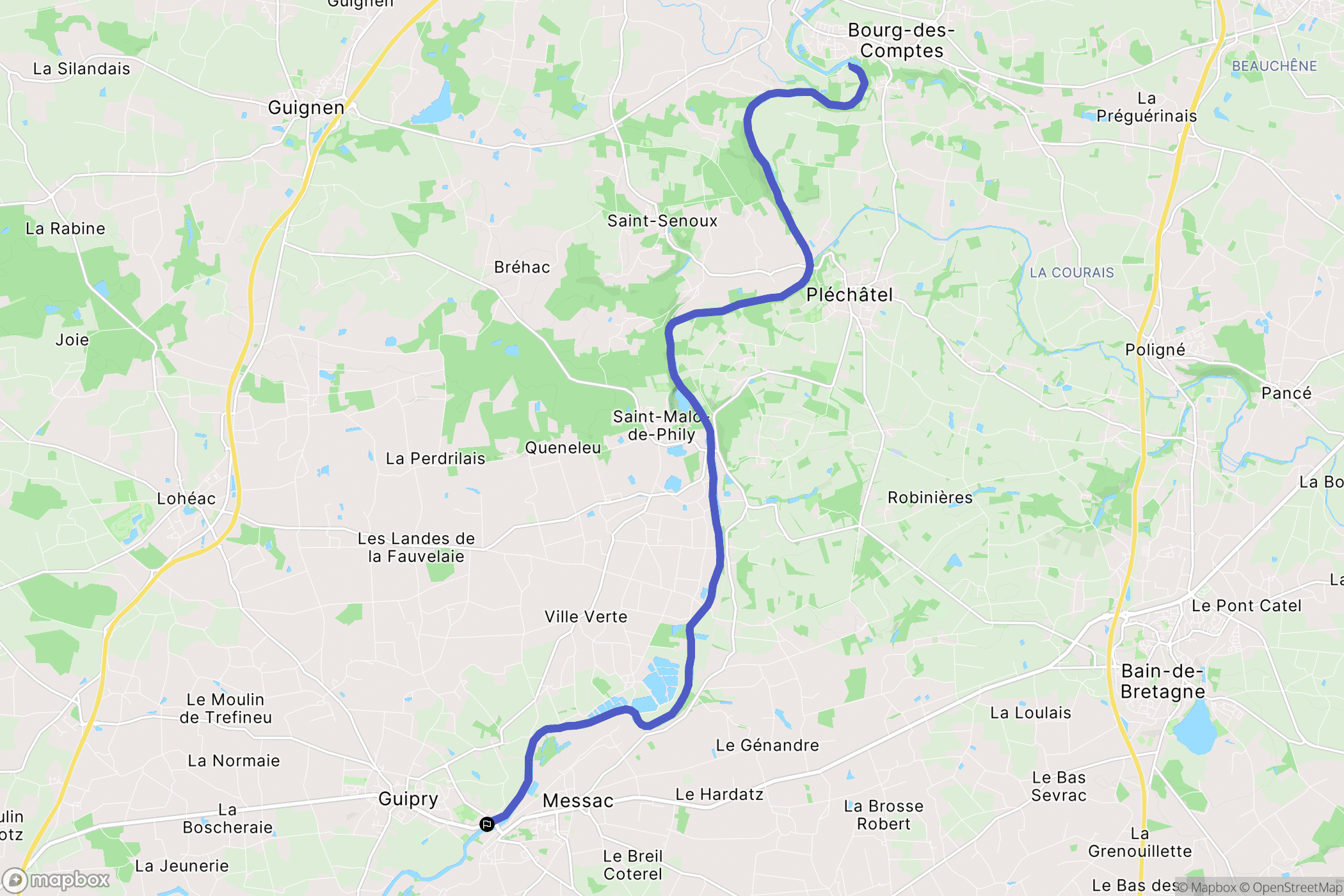 Guipry-Messac : carte du parcours de randonnée - France