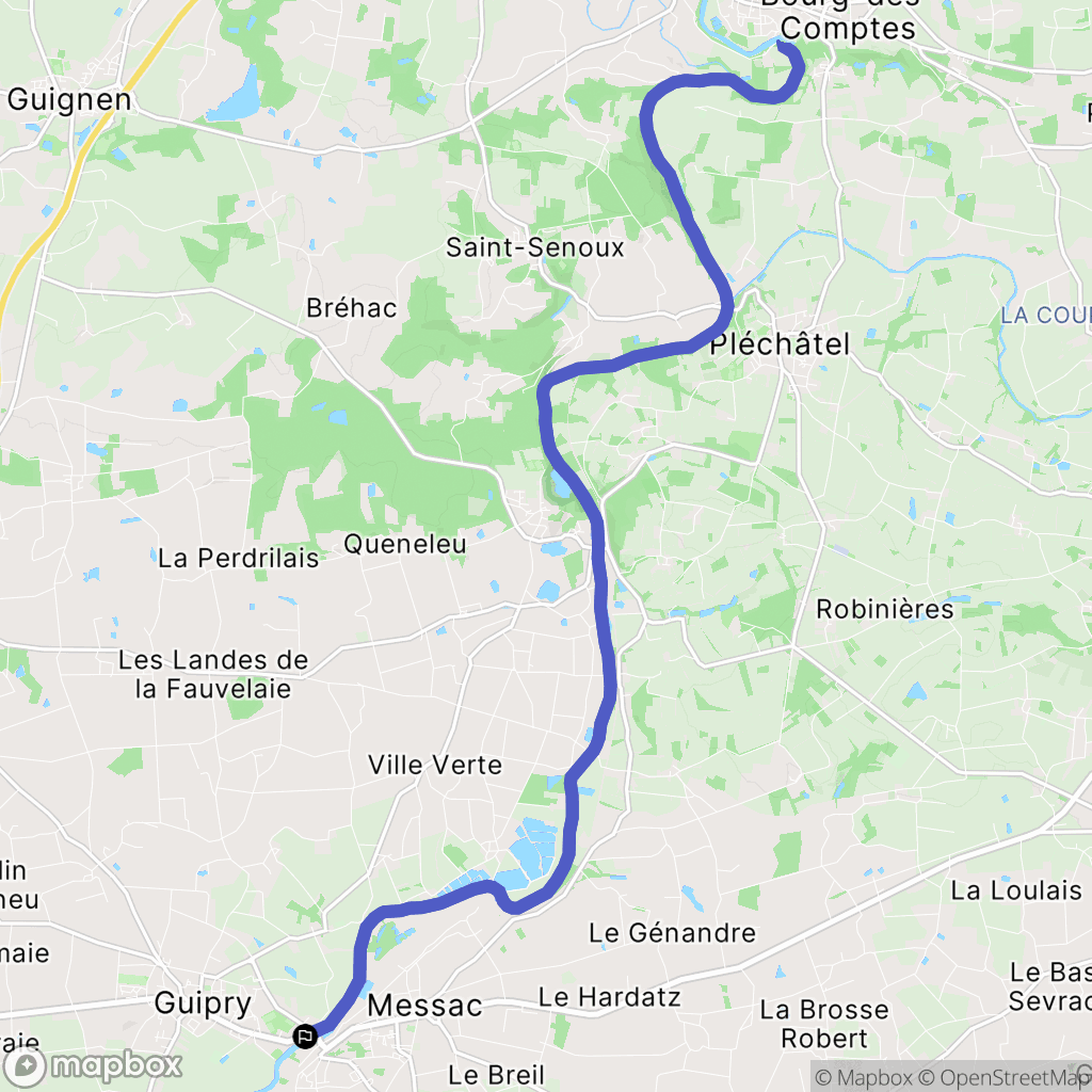 Guipry-Messac : carte du parcours de randonnée - France