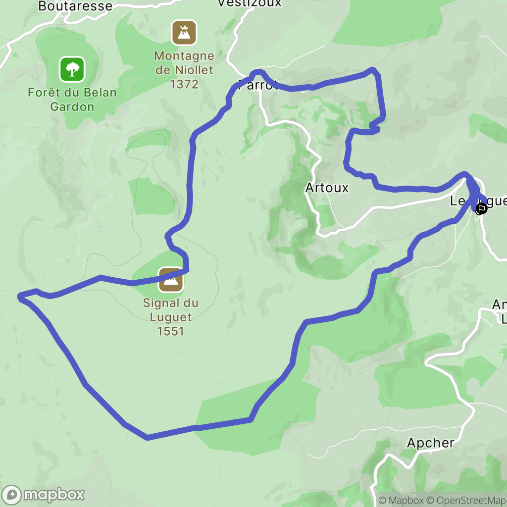 Anzat-le-Luguet : carte du parcours de randonnée - France