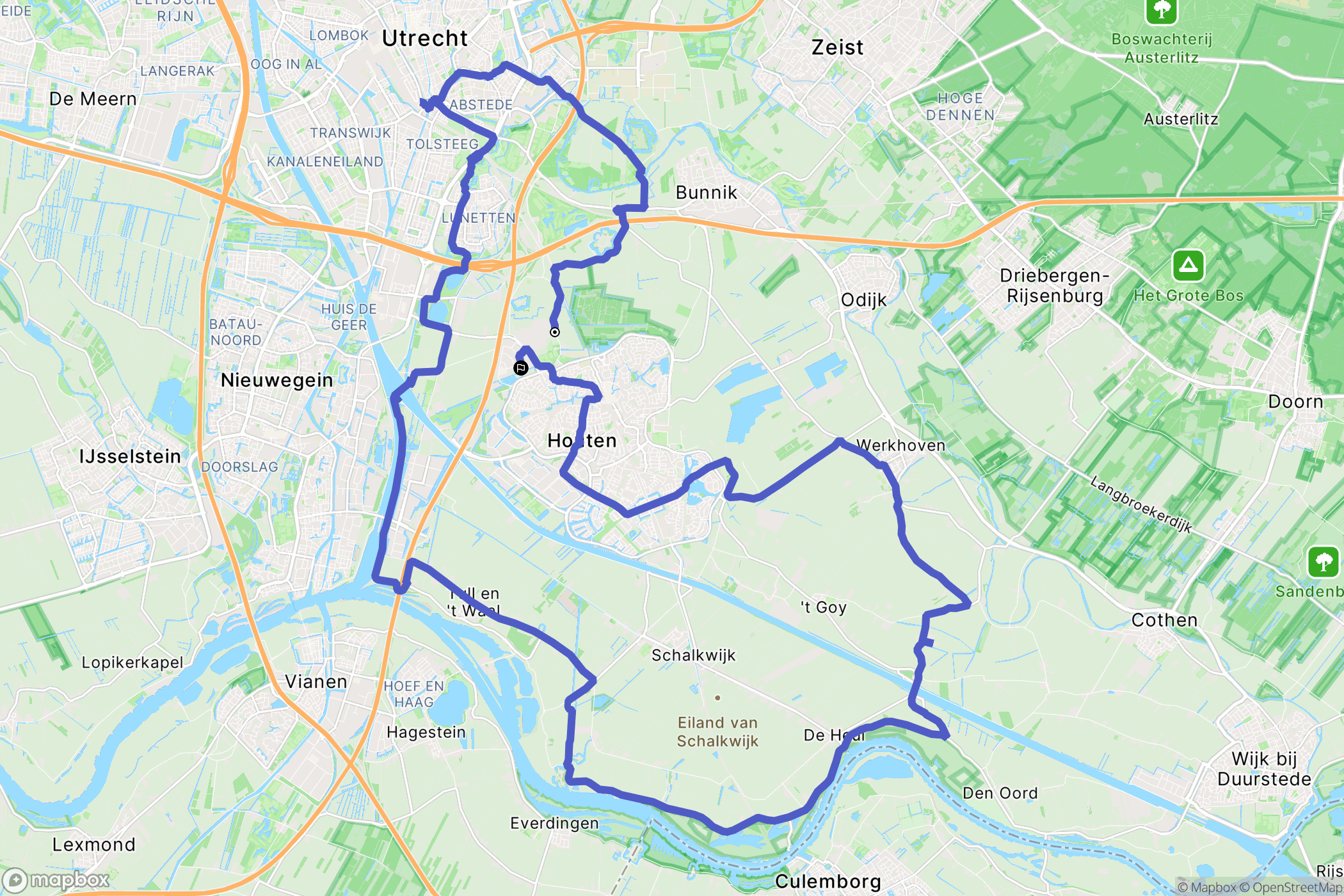 Houten: routekaart voor buitenactiviteiten - Netherlands