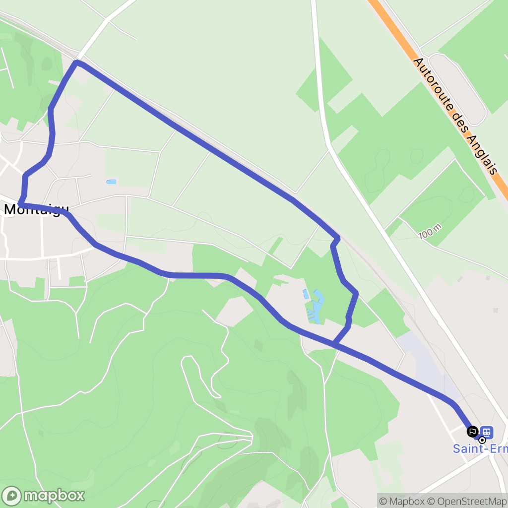 Saint-Erme-Outre-et-Ramecourt : carte du parcours de randonnée - France