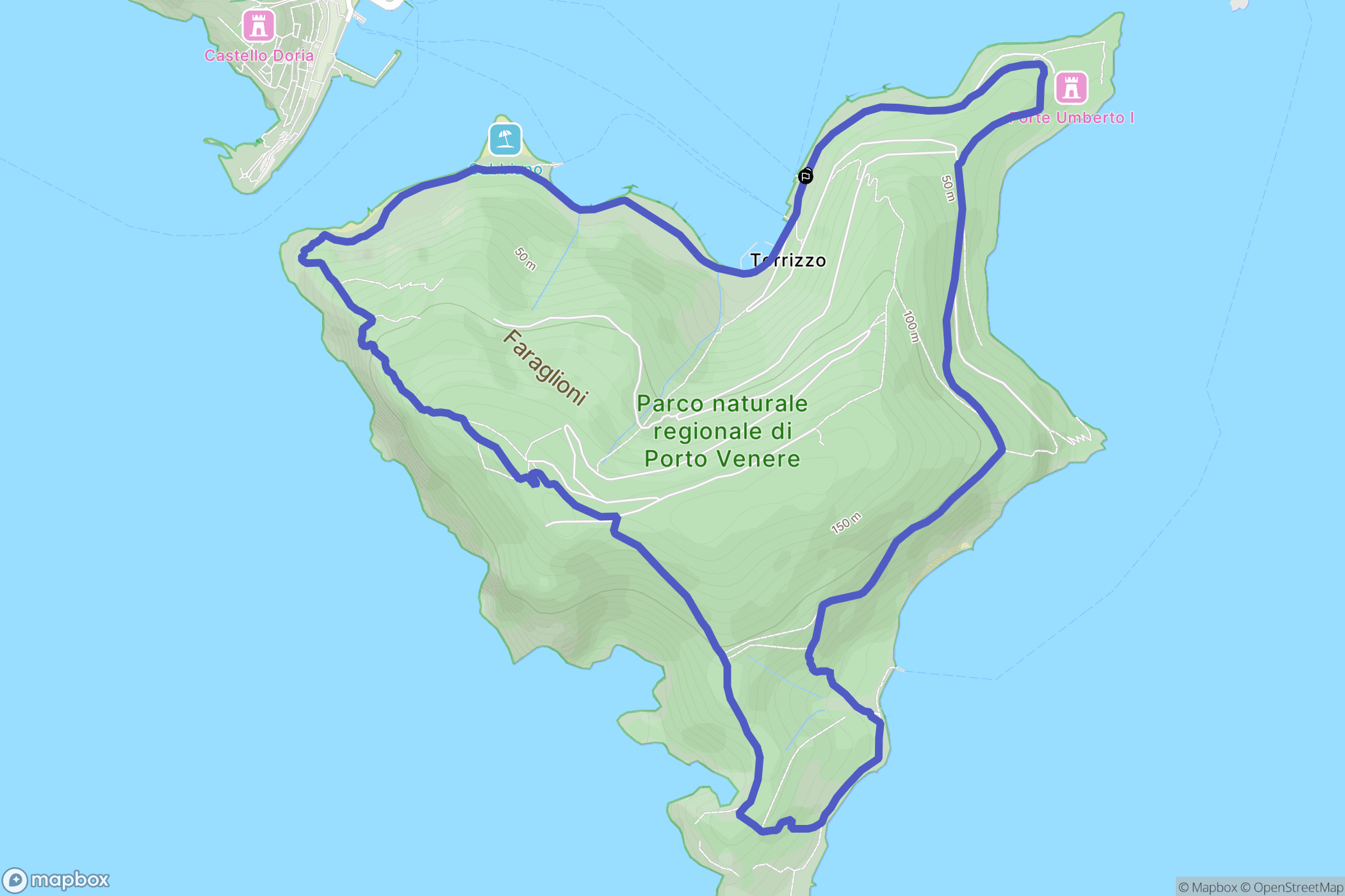 Terrizzo : carte du parcours de randonnée - Italy