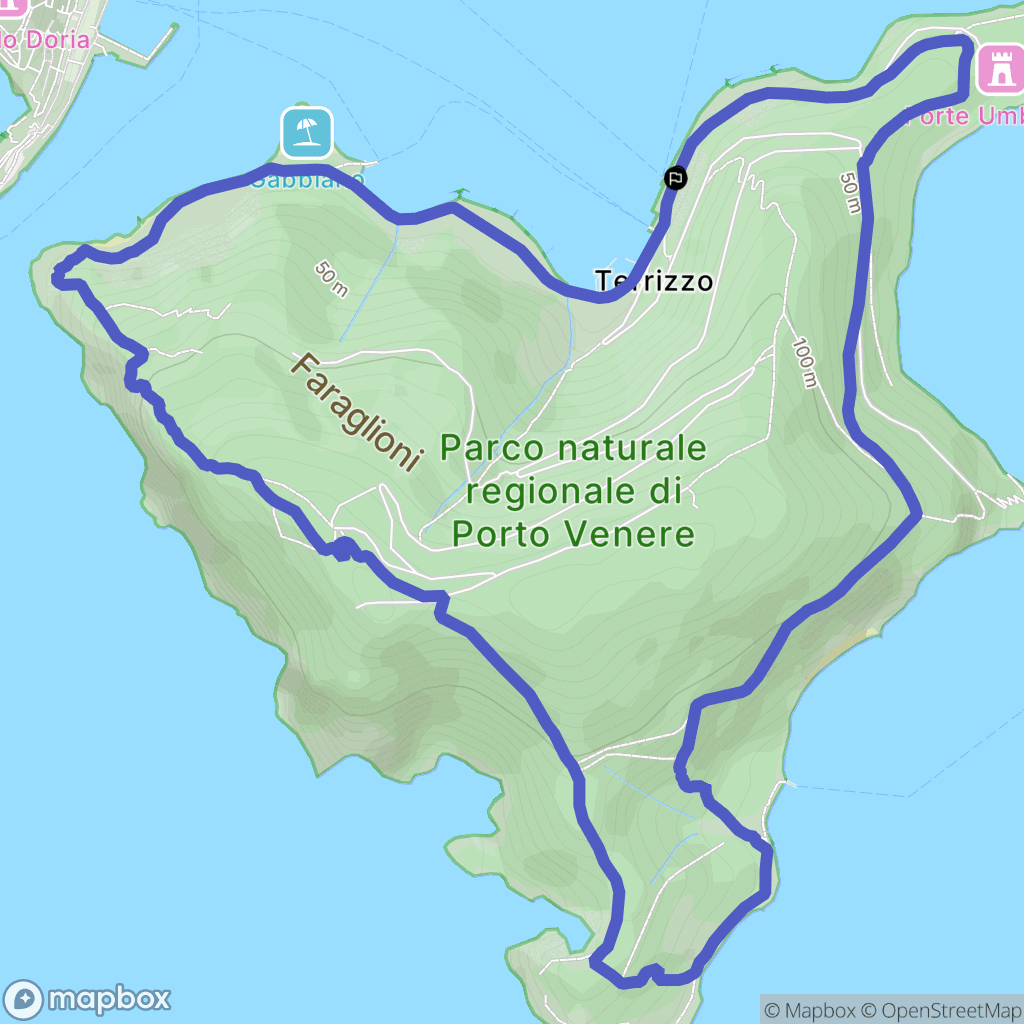 Terrizzo : carte du parcours de randonnée - Italy