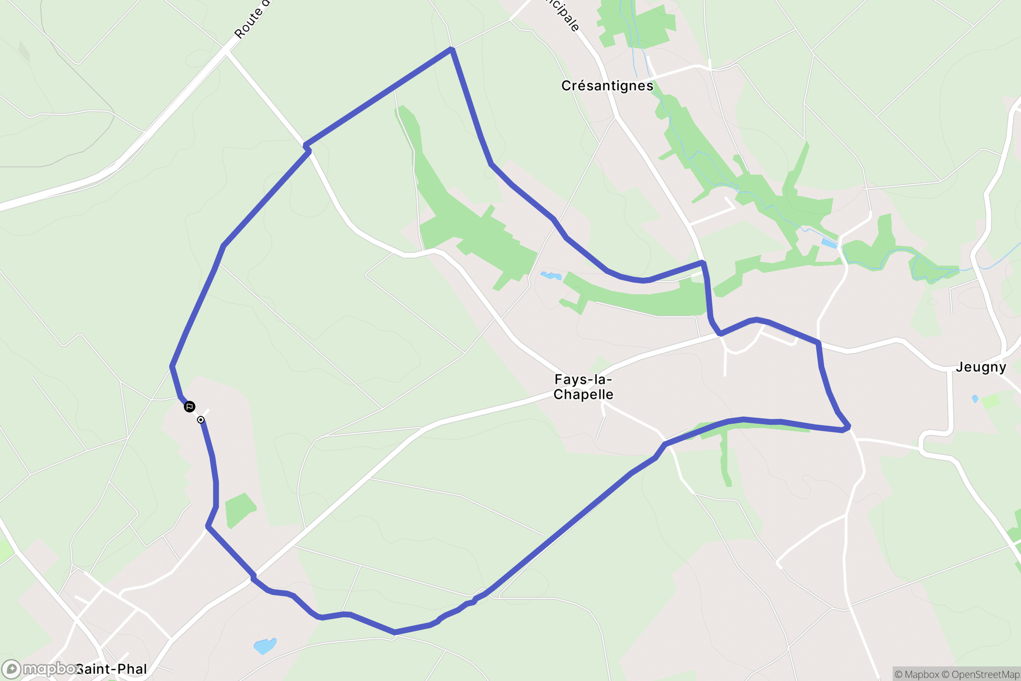 Saint-Phal : carte du parcours de randonnée - France