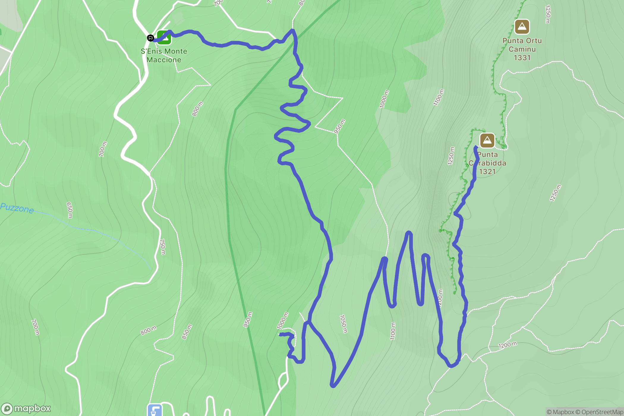 : carte du parcours de randonnée - Italy