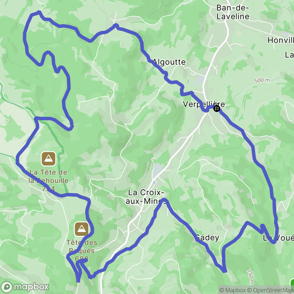Ban-de-Laveline : carte du parcours de randonnée - France