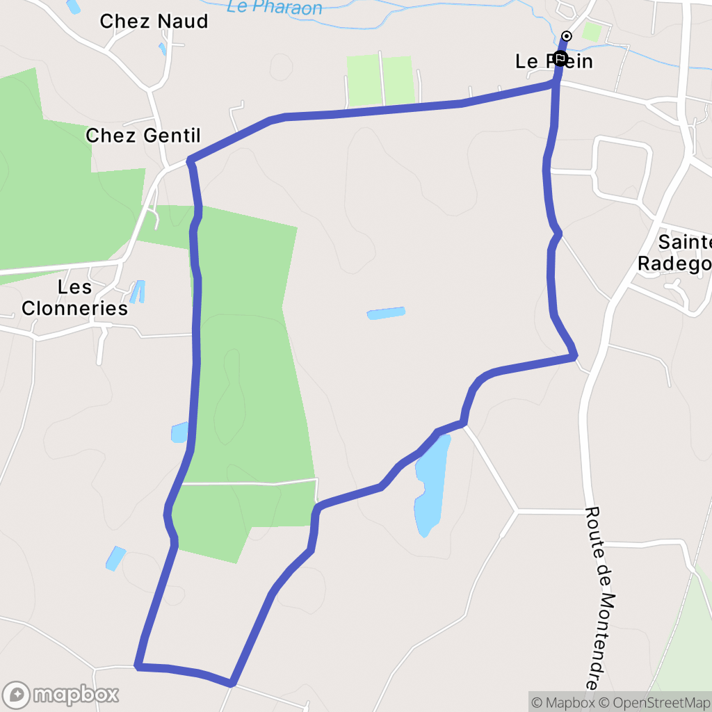 Baignes-Sainte-Radegonde : carte du parcours de randonnée - France