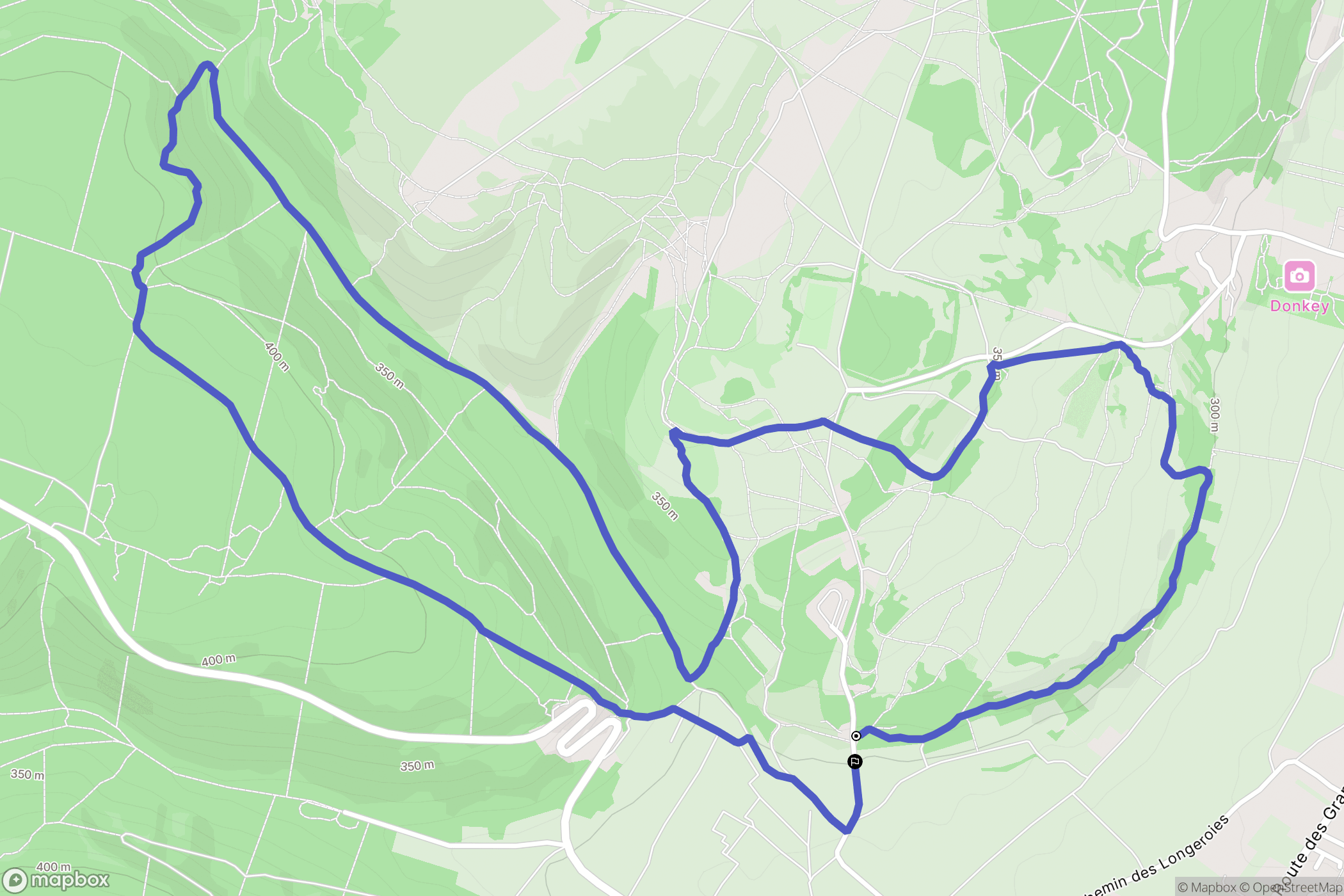 Marsannay-la-Côte : carte du parcours de randonnée - France