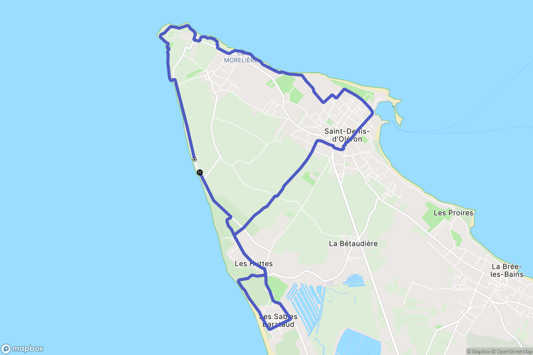 Saint-Denis-d'Oléron : carte du parcours de randonnée - France