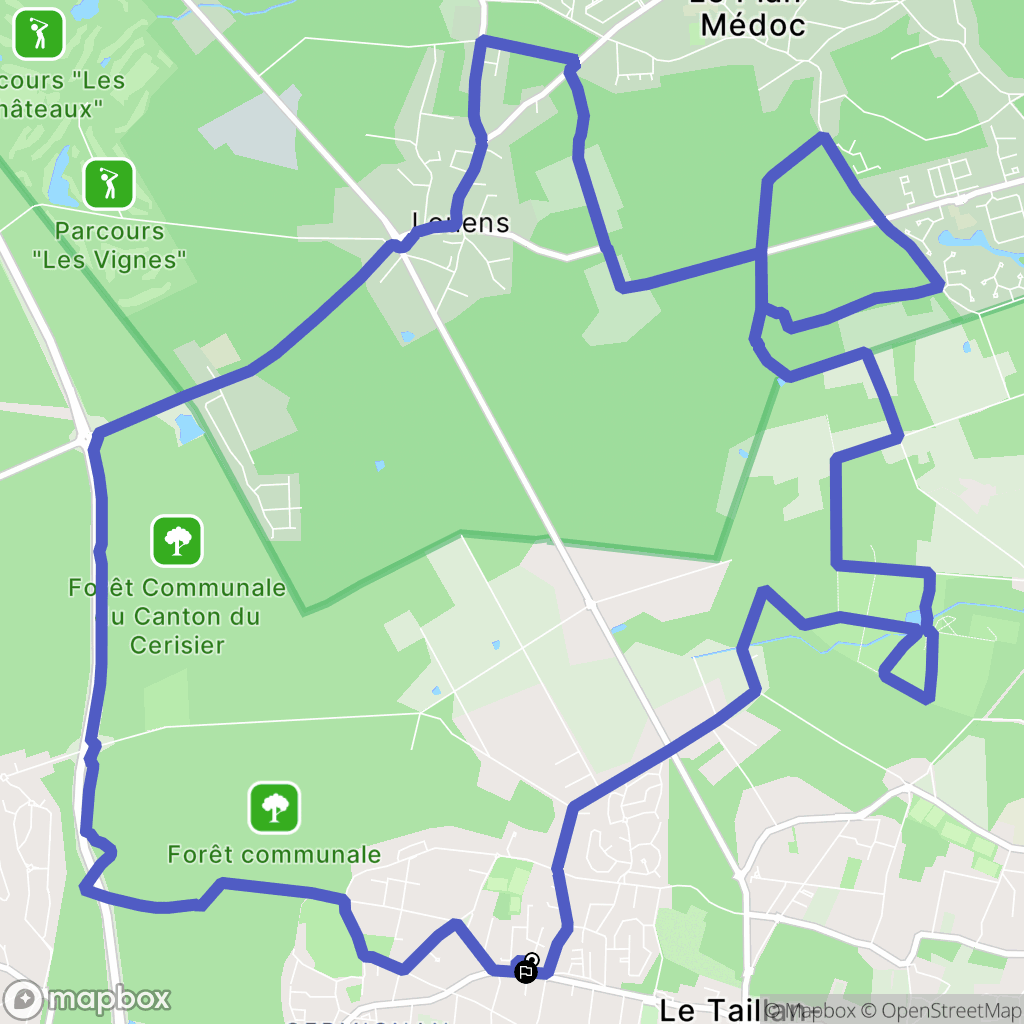 Le Taillan-Médoc : carte du parcours de randonnée - France