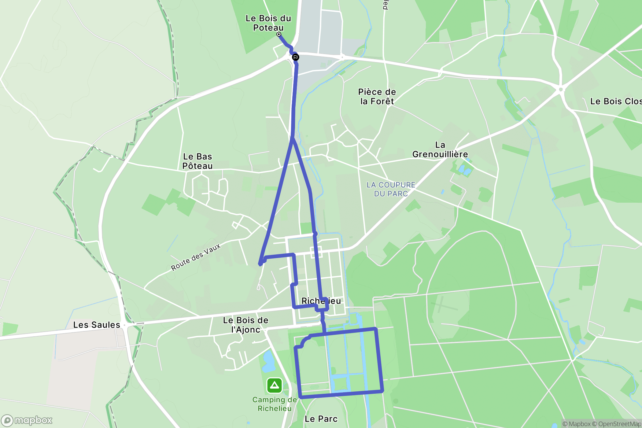 Richelieu : carte du parcours de randonnée - France