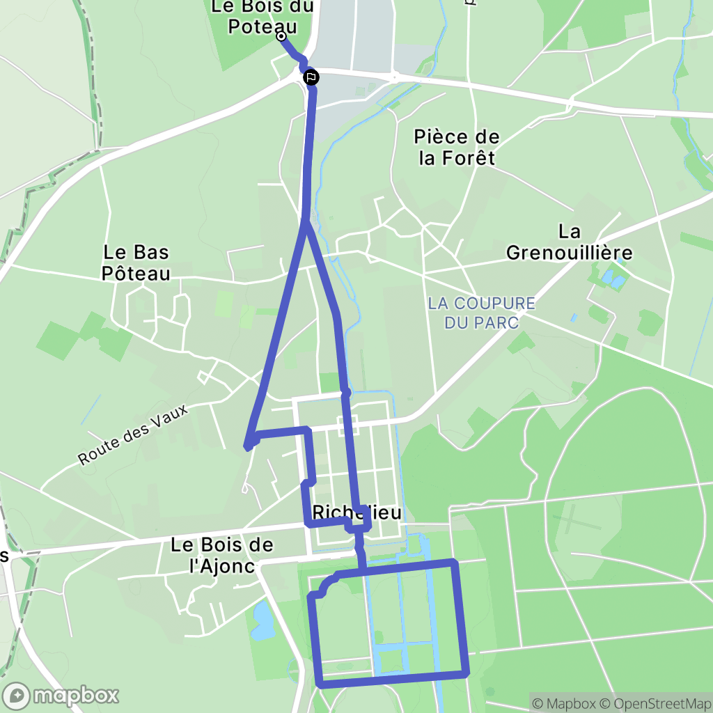 Richelieu : carte du parcours de randonnée - France