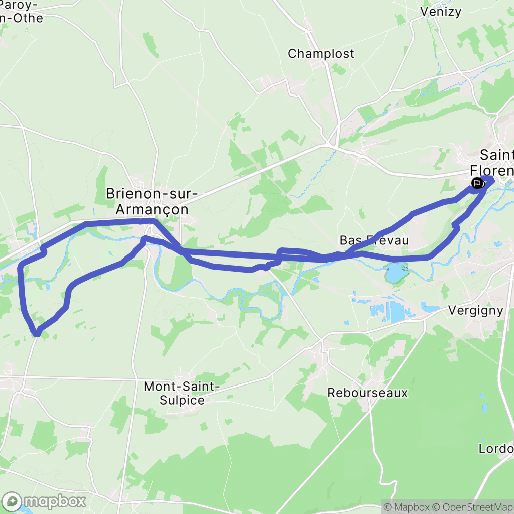 Saint-Florentin : carte du parcours de randonnée - France