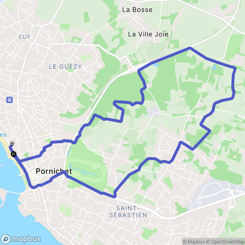 Pornichet : carte du parcours de randonnée - France