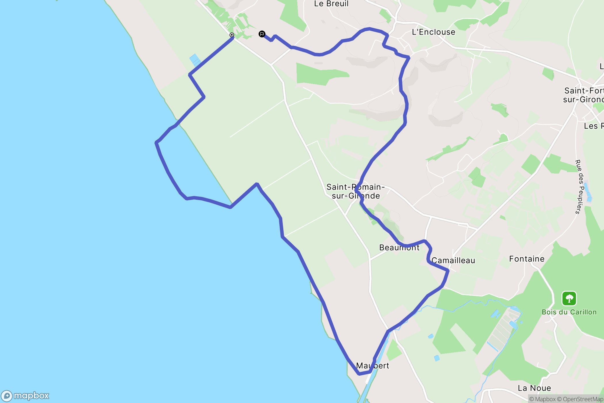 Mortagne-sur-Gironde : carte du parcours de randonnée - France