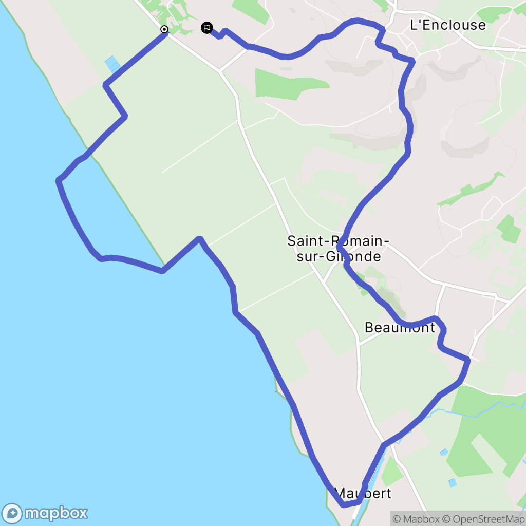 Mortagne-sur-Gironde : carte du parcours de randonnée - France