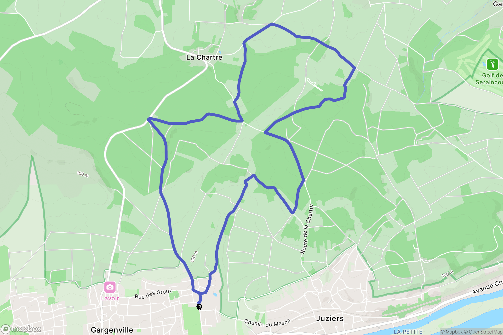 Gargenville : carte du parcours de randonnée - France