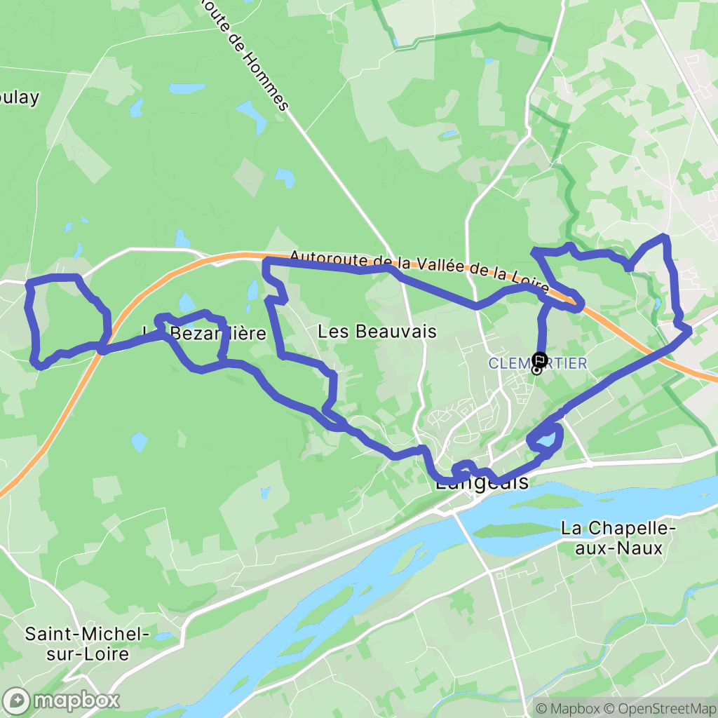 Langeais : carte du parcours de randonnée - France
