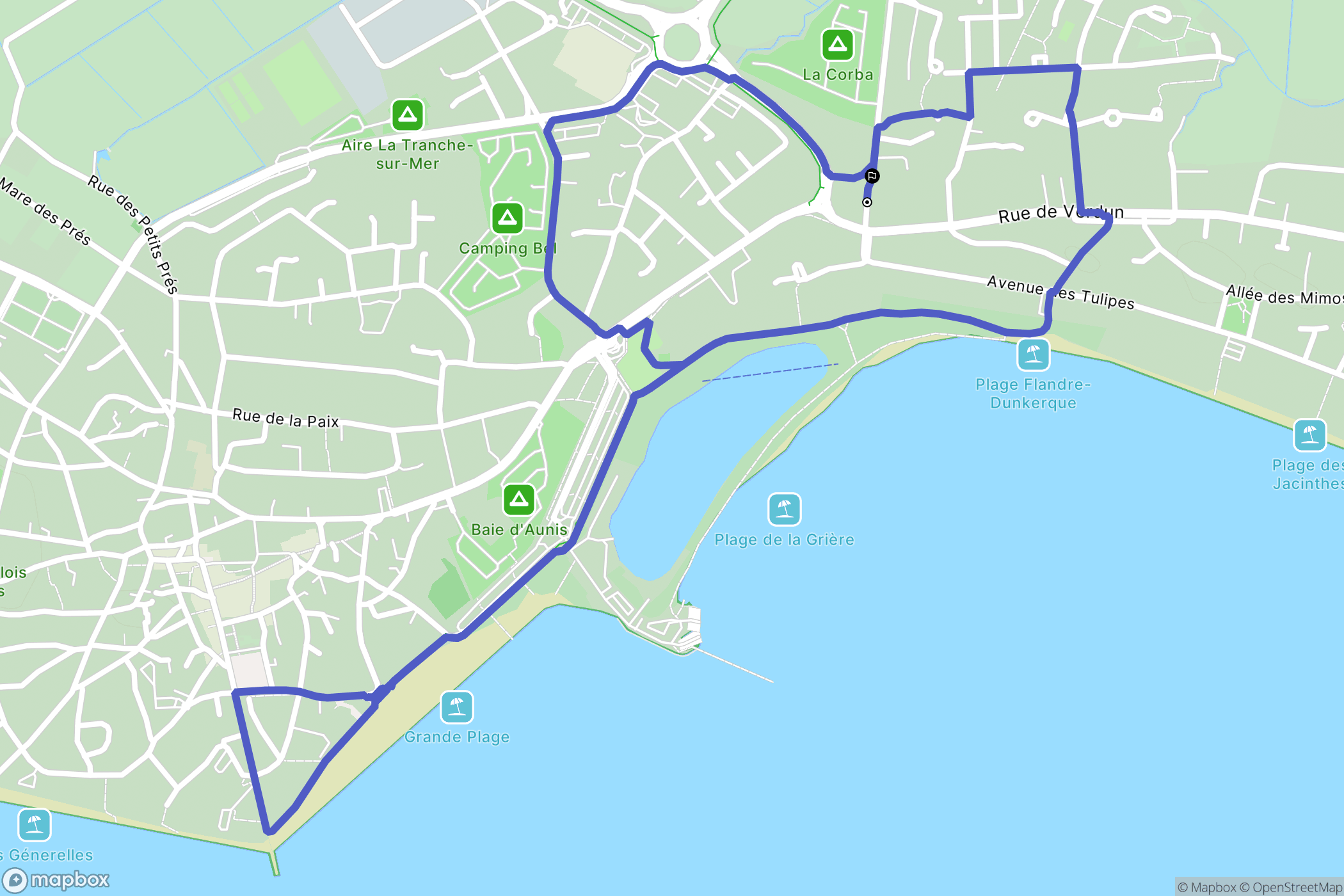 La Tranche-sur-Mer : carte du parcours de randonnée - France