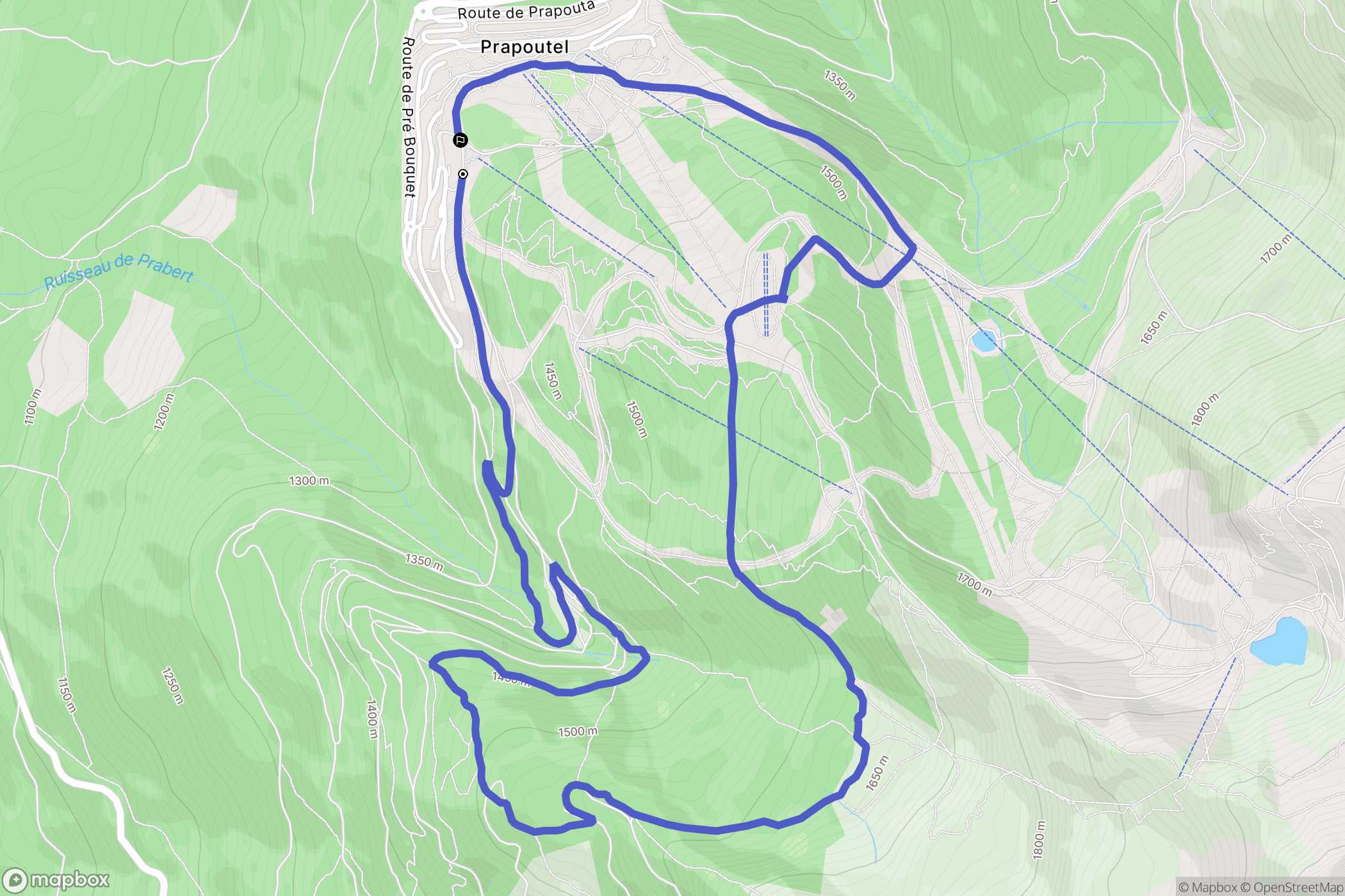 Les Adrets : carte du parcours de randonnée - France